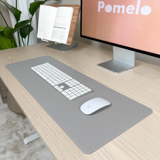 Premium skrivebordsunderlag i grått lær