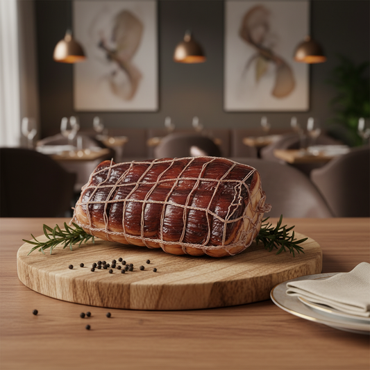 Realistisk kunstig steik i restaurant