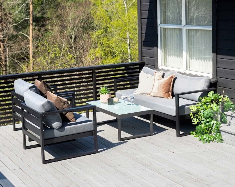 InGarden Reno Sittegruppe – Loungesett med Sofa, Stoler og Bord
