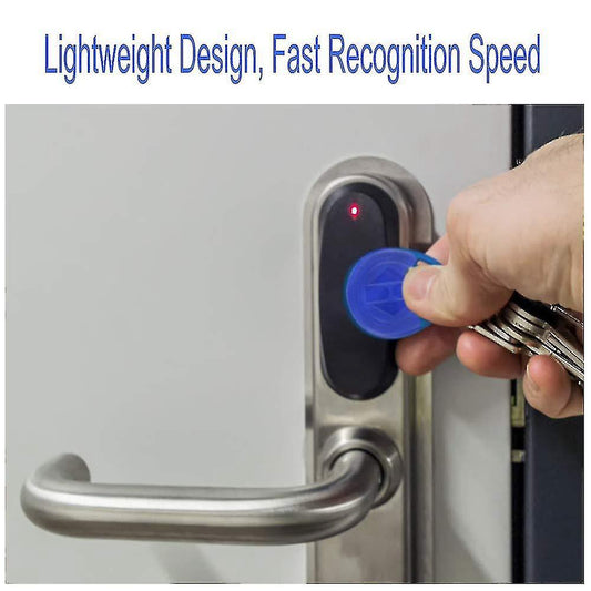 Håndholdt RFID reader + 5 kort og nøkkelringer