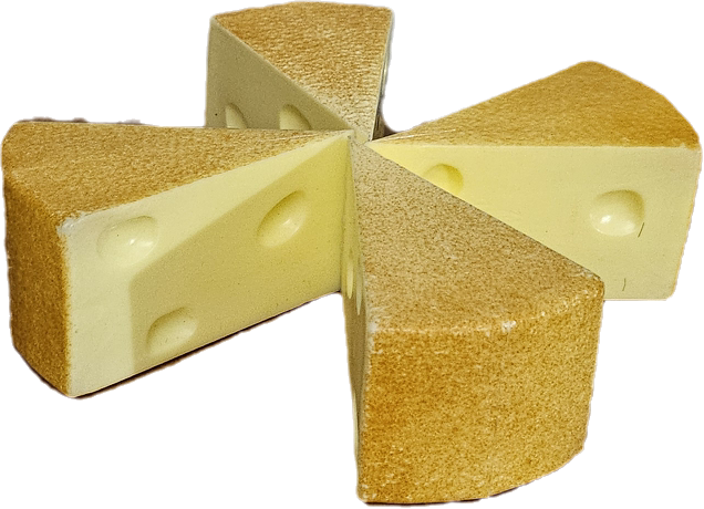 Kunstig Cheddar Ost Dekorasjon 4stk - Realistisk Matdekor
