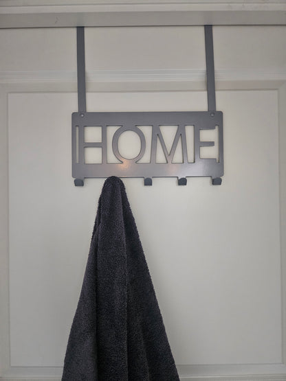 Dørhenger HOME i stål 30 x 33 cm - svart eller grå