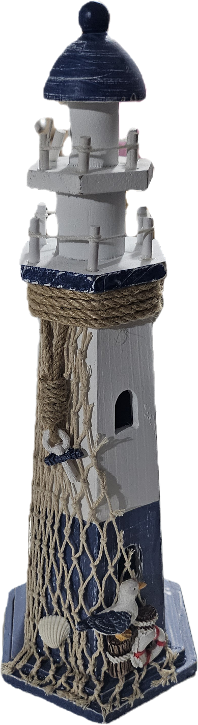 Maritim Fyrtårn Dekorasjon 40cm - Nordisk Havstil