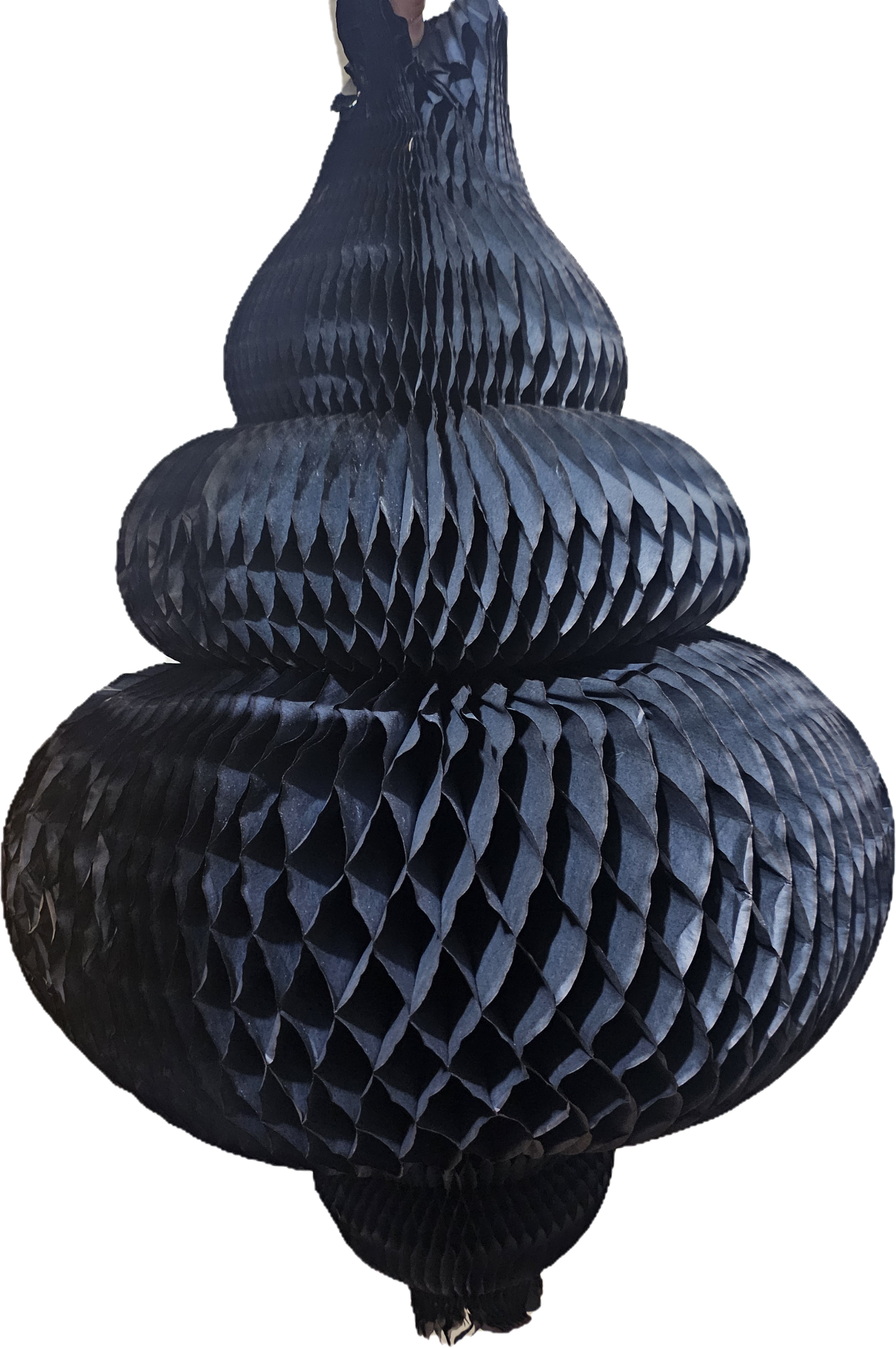 Papirlykt Honeycomb svart 69x45 cm - Festdekorasjon