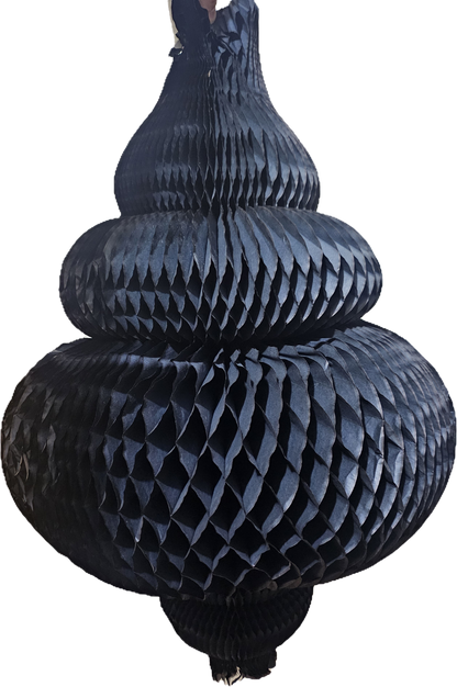 Papirlykt Honeycomb svart 69x45 cm - Festdekorasjon