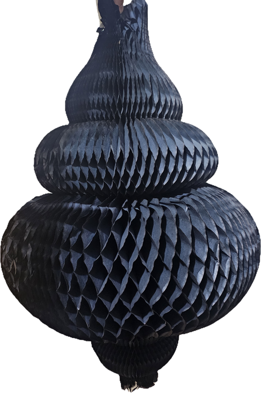 Papirlykt Honeycomb svart 69x45 cm - Festdekorasjon