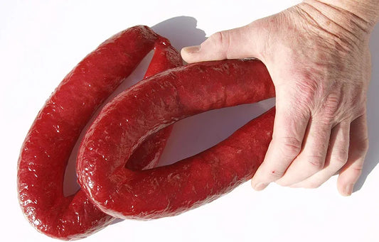 Dekor kunstig julepølse - fårepølse 2 pk