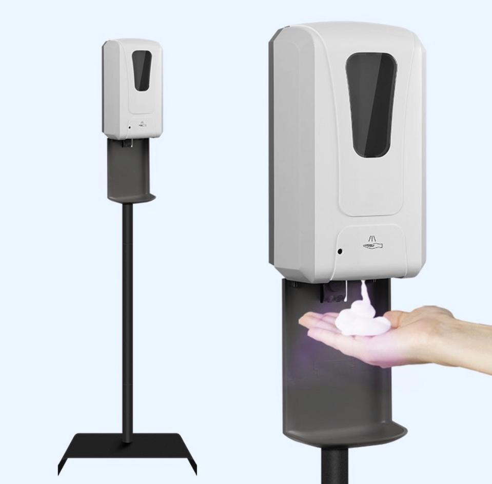 Berøringsfri dispenser med gulvstativ og 3 Pumper - Komplett Hygienestasjon