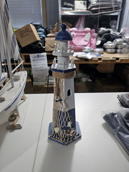 Maritim Fyrtårn Dekorasjon 40cm - Nordisk Havstil