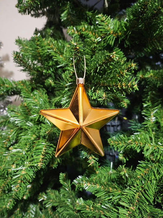 Julekule Stjerne i Gull - 10 cm