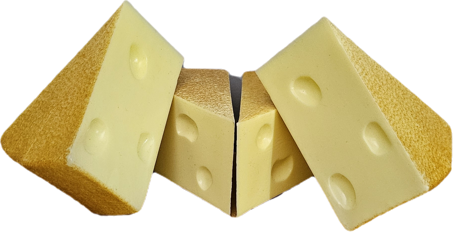 Kunstig Cheddar Ost Dekorasjon 4stk - Realistisk Matdekor