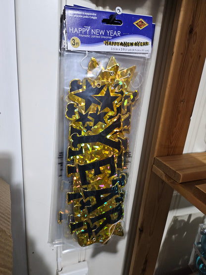 Happy New Year oppheng - 91 cm - nyttårsdekor