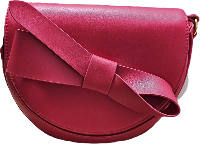 Rosa Veske med Sløyfe - Elegant Kuskinn