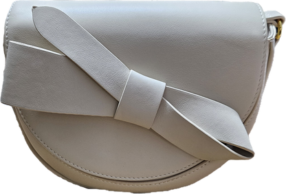 Hvit Veske med Sløyfe - Elegant Kuskinn