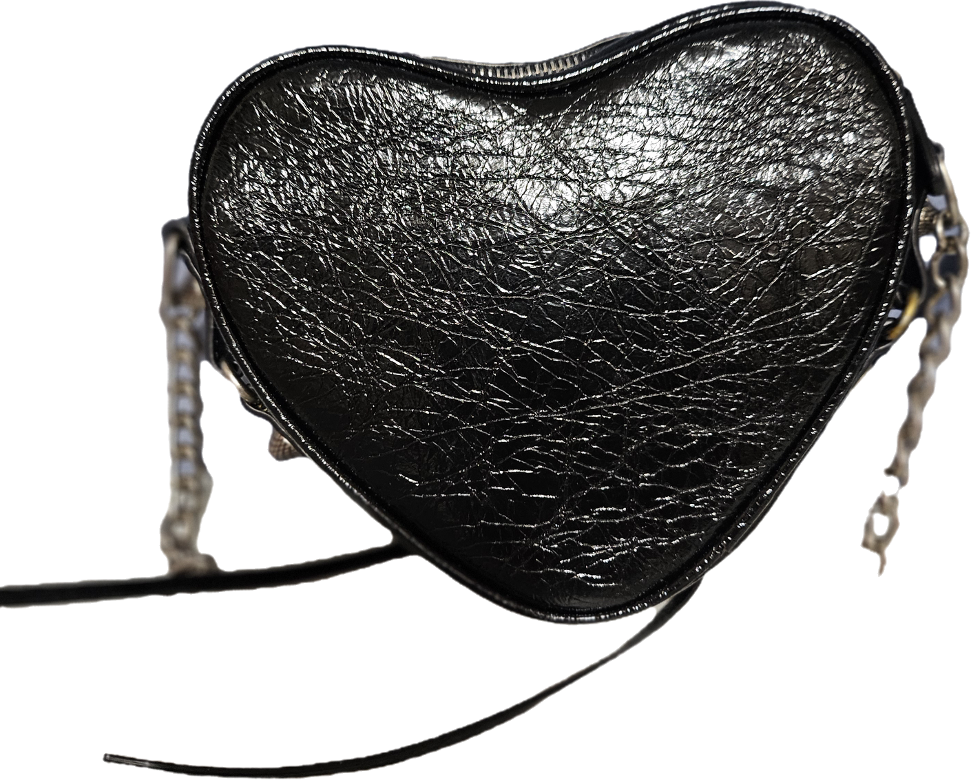 Hjerteveske Svart - Søt Skulderveske i Kuskinn