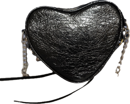 Hjerteveske Svart - Søt Skulderveske i Kuskinn