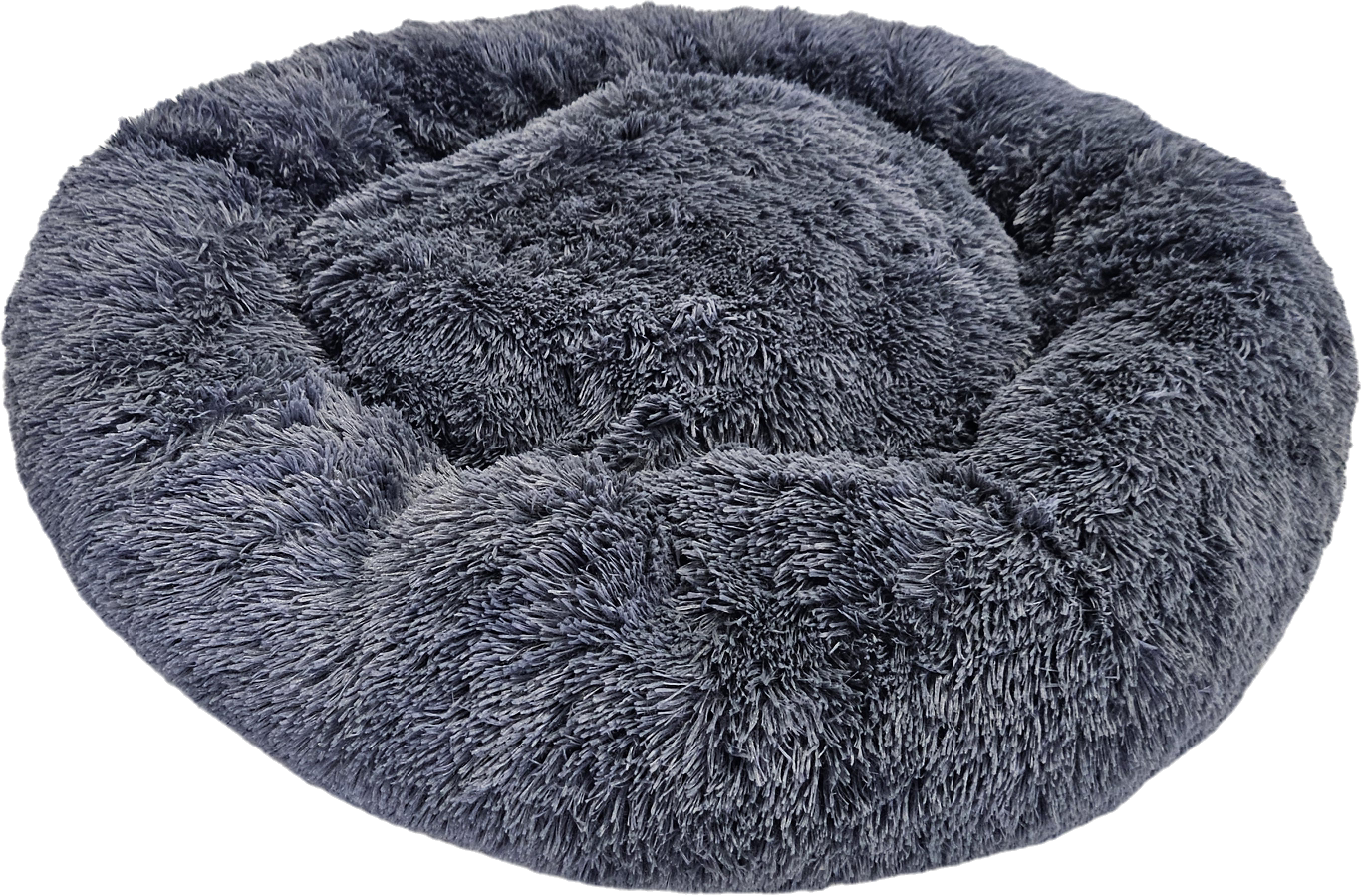 Fluffy Donut Hundeseng 60 cm - Mørk grå