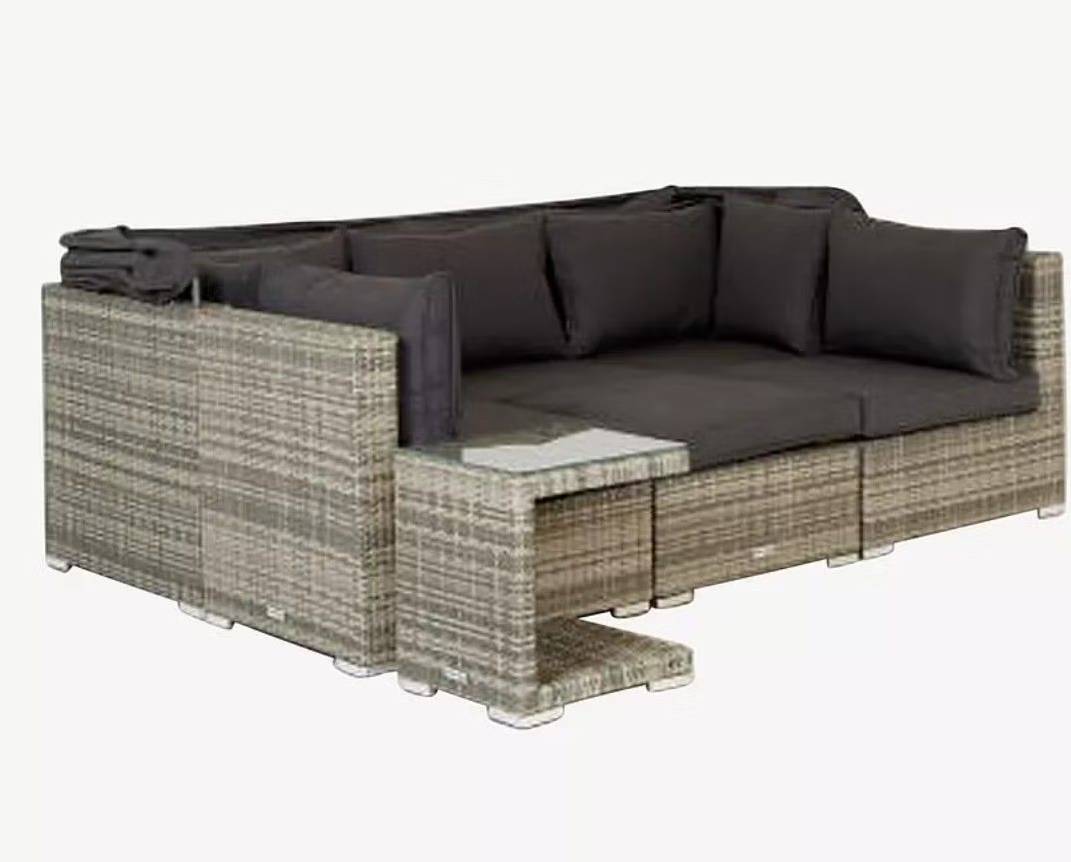 Easy Living Faros Loungesett – 6-personers sofagruppe med justerbart tak