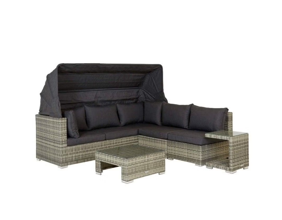 Easy Living Faros Loungesett – 6-personers sofagruppe med justerbart tak
