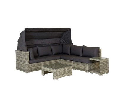 Easy Living Faros Loungesett – 6-personers sofagruppe med justerbart tak