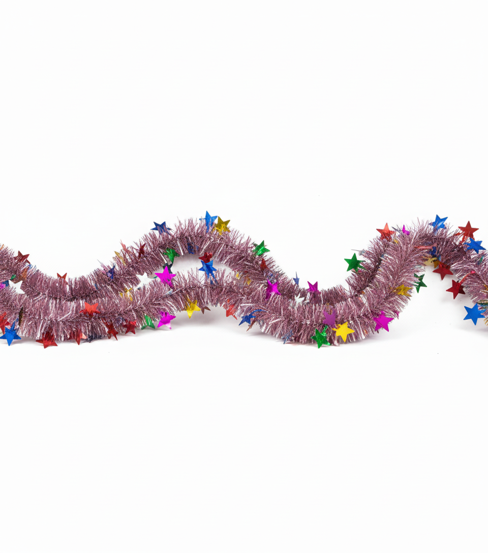 Søvfarget girlander med stjerner