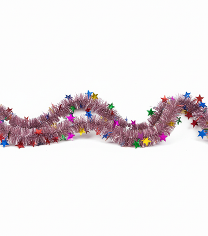 Søvfarget girlander med stjerner