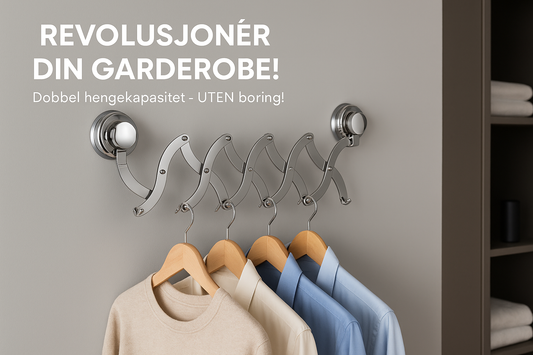 Selgende annonse for uttrekkbar kleshenger
