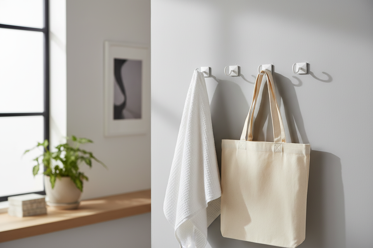 Selvklebende kroker på vegg - lifestyle-bilde