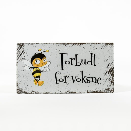 Metallskilt -  "Forbudt for voksne" skilt