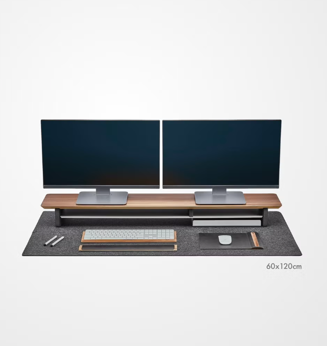 Pomelo Bordmatte Musematte Ull/Filt Lys Grå - Premium Skrivebordsunderlag