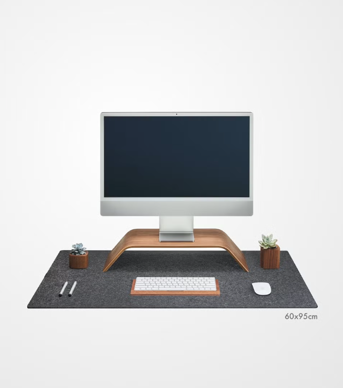 Pomelo Bordmatte Musematte Ull/Filt Lys Grå - Premium Skrivebordsunderlag