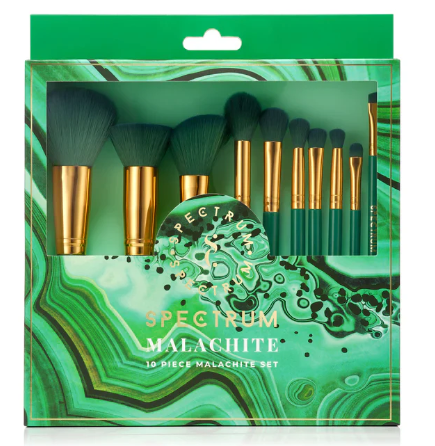 Spectrum Collections - 10-delers Sminkekostsett  | Malakittbørstesett