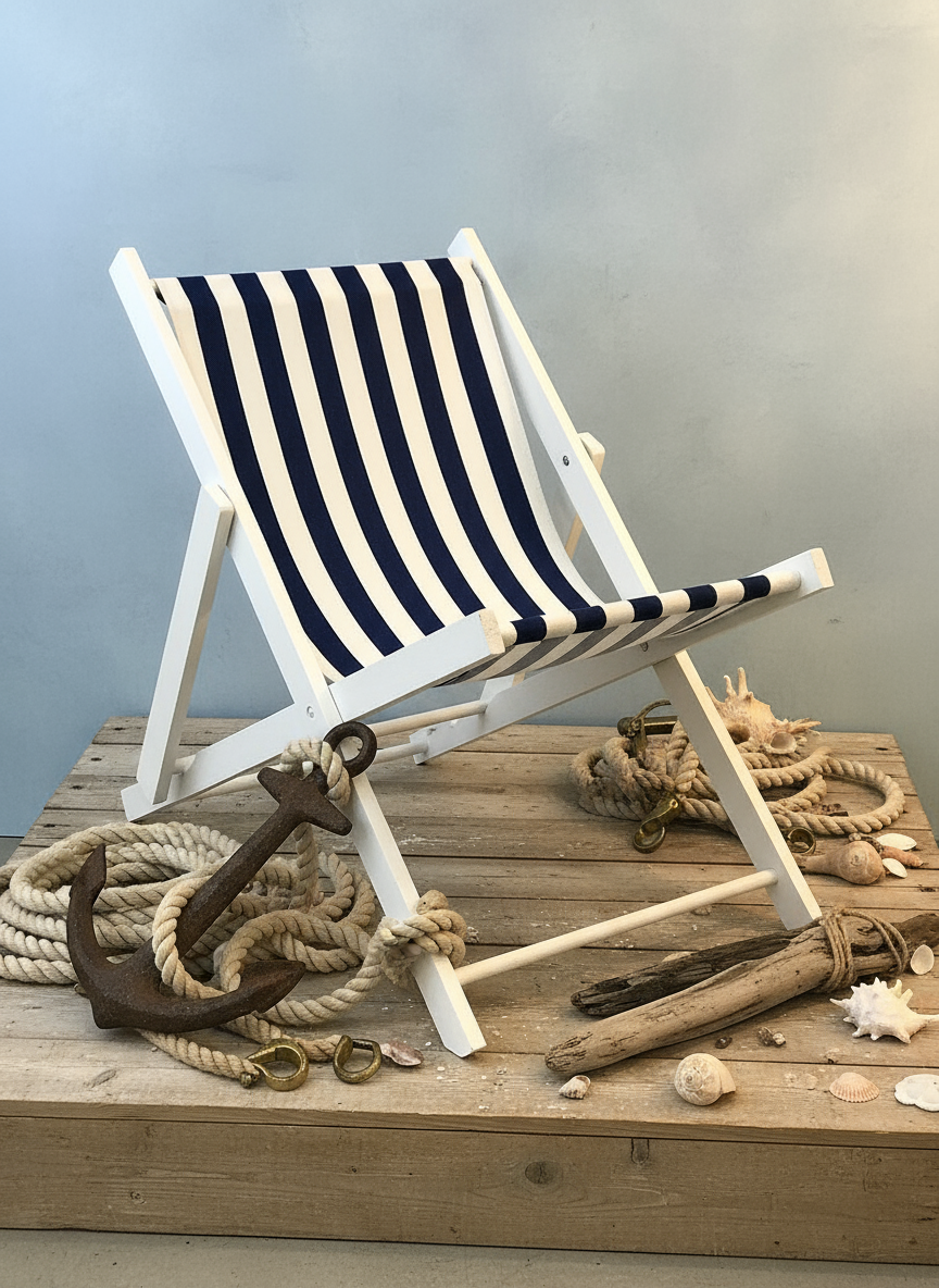 Strandstol i maritim utstilling