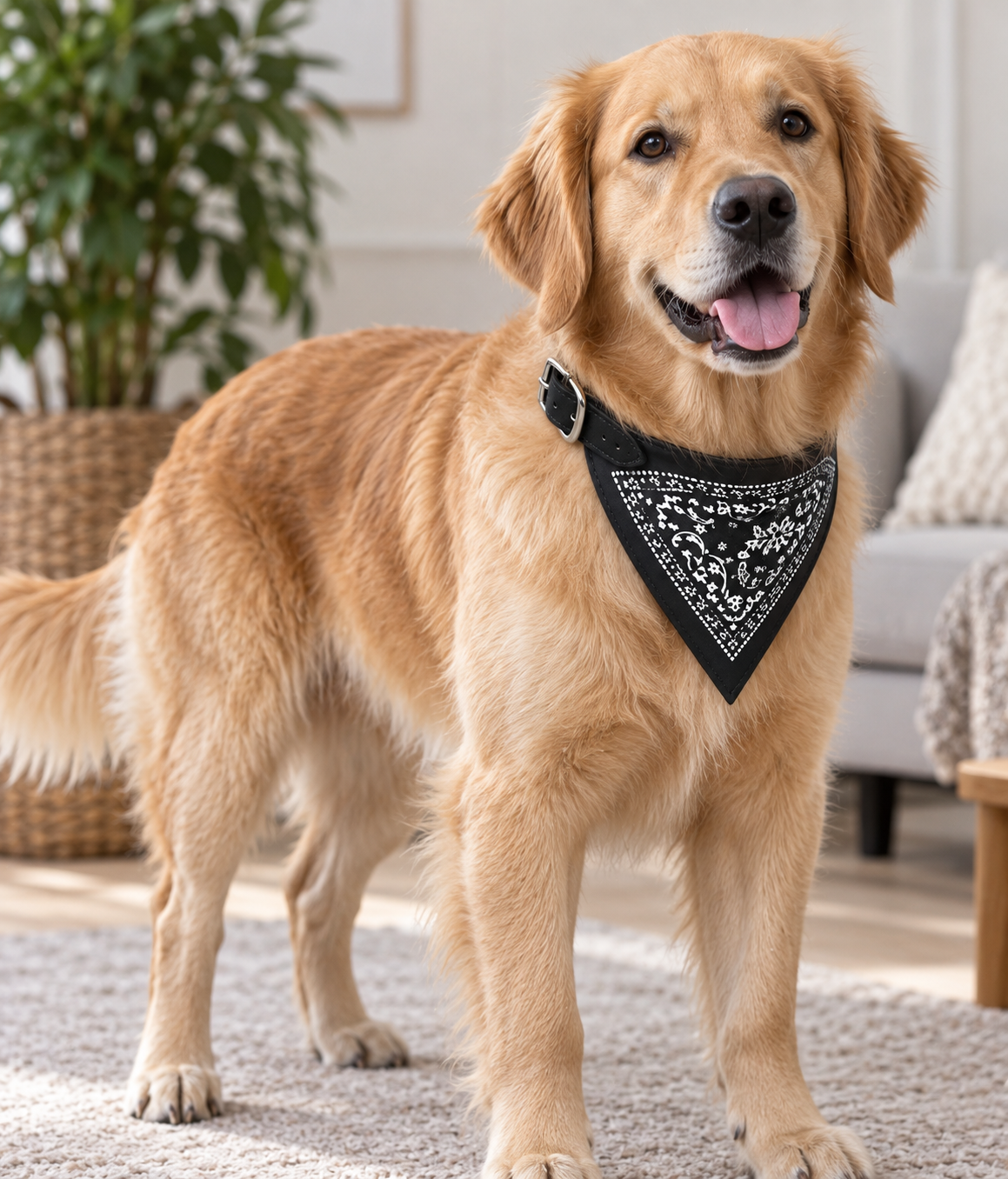 Halsbånd med bandana for hund – flere farger, 4 størrelser (S–XL)