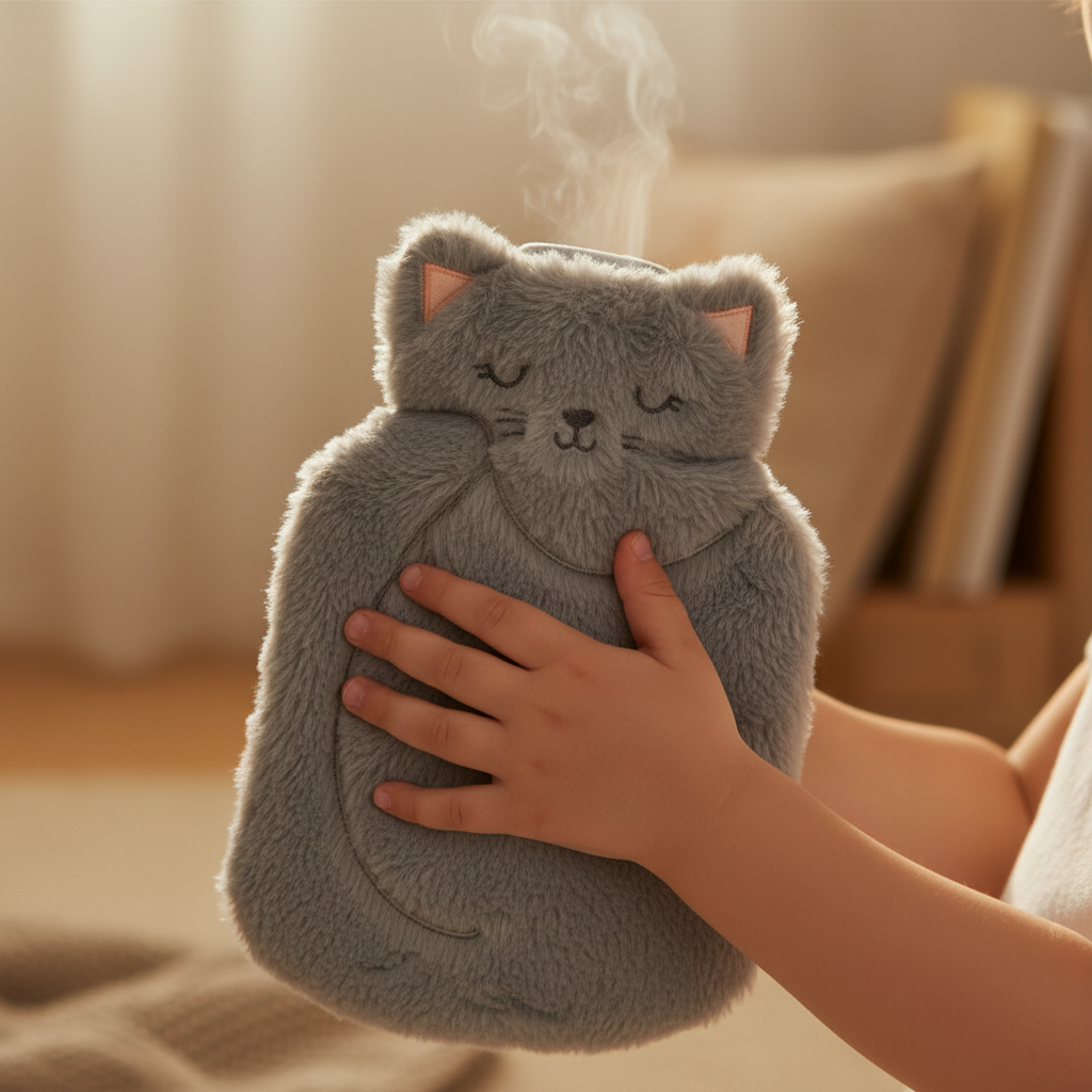 Varmtvannsflaske i barns hender