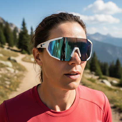 VicPro hvit multisport solbrille på person