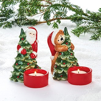 Telysholder med julefigur – assortert