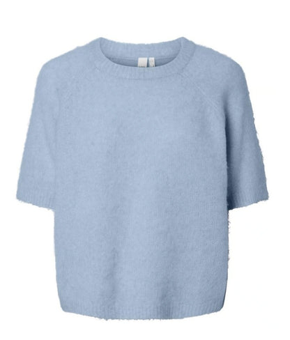 Y.A.S Yasenna SS Pullover -Lyseblå strikkegenser