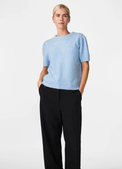 Y.A.S Yasenna SS Pullover -Lyseblå strikkegenser