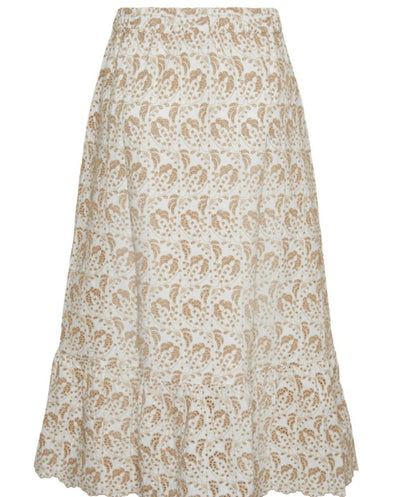 Y.A.S Yasaprilla Hw Ankle Skirt Star White - Ankelskjørt