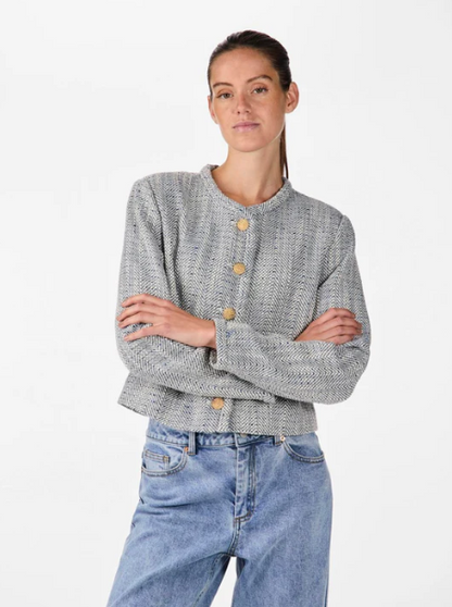 Y.A.S Yasnorali Ls Jacket - Navy Blazer - jakke med gullknapper