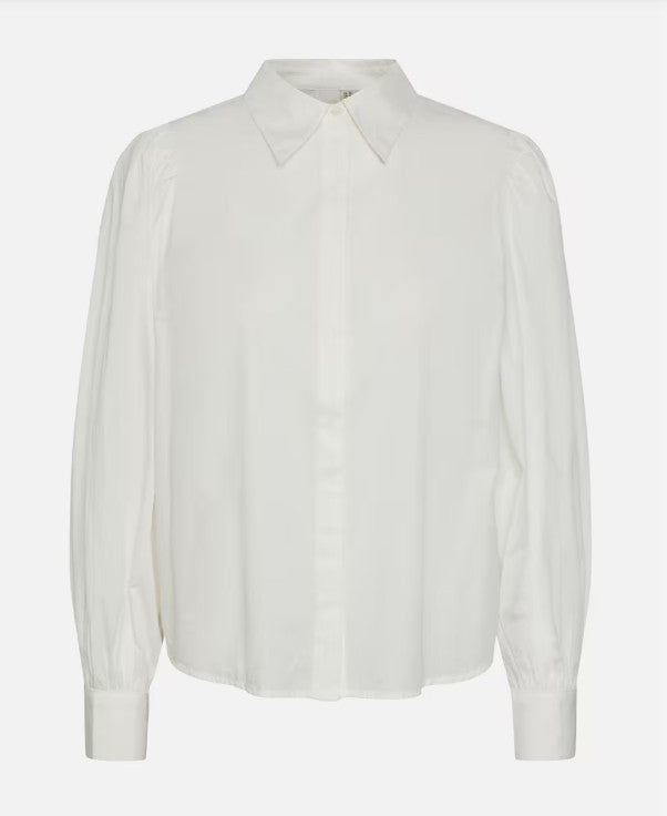 Y.A.S YASPHILLY SKJORTEBLUSE M/LANGE ERMER - HVIT