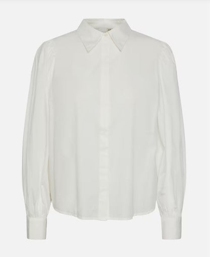 Y.A.S YASPHILLY SKJORTEBLUSE M/LANGE ERMER - HVIT