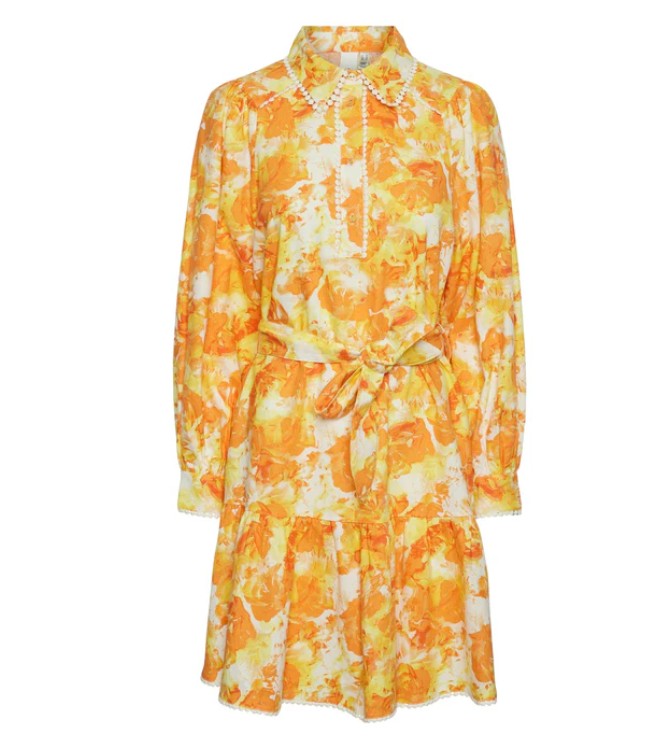 Y.A.S Yasrosalina Ls Dress - S Rosalina Print - Oransje sommerkjole