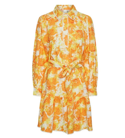 Y.A.S Yasrosalina Ls Dress - S Rosalina Print - Oransje sommerkjole