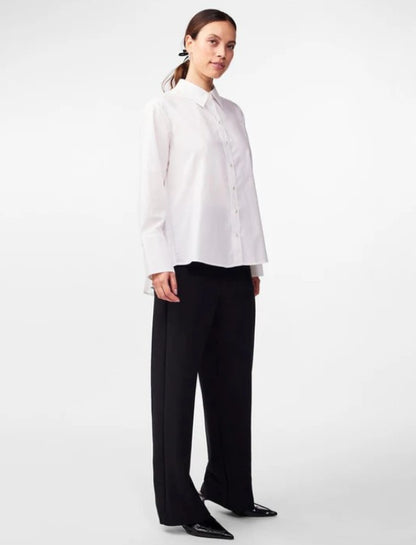 Y.A.S Yasroya Ls Shirt S. - Star White - Skjorte med plisse