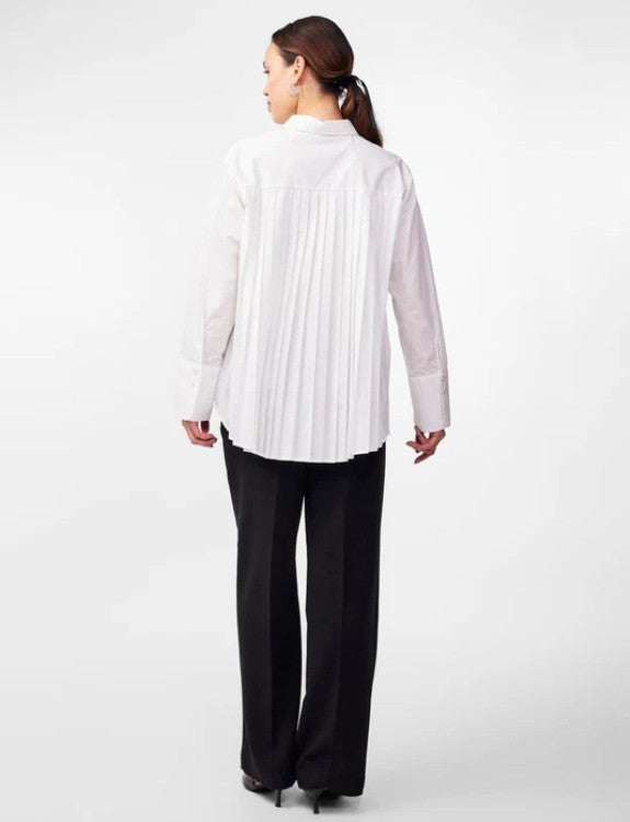 Y.A.S Yasroya Ls Shirt S. - Star White - Skjorte med plisse