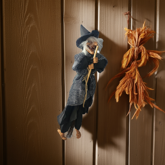 Halloween Flyvende skummel heks - 35 cm